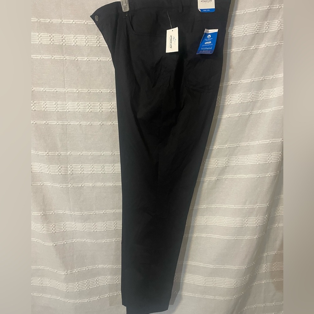Attack Life by Greg Norman Performance Black Slim Fit Pants